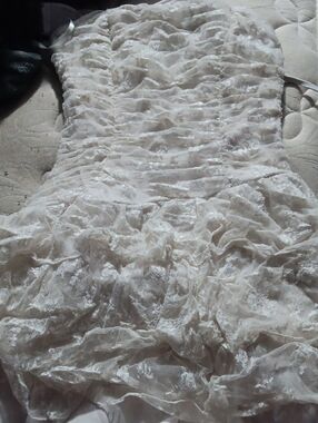 Windsor Ivory Lace Ruffled Strapless Dress
